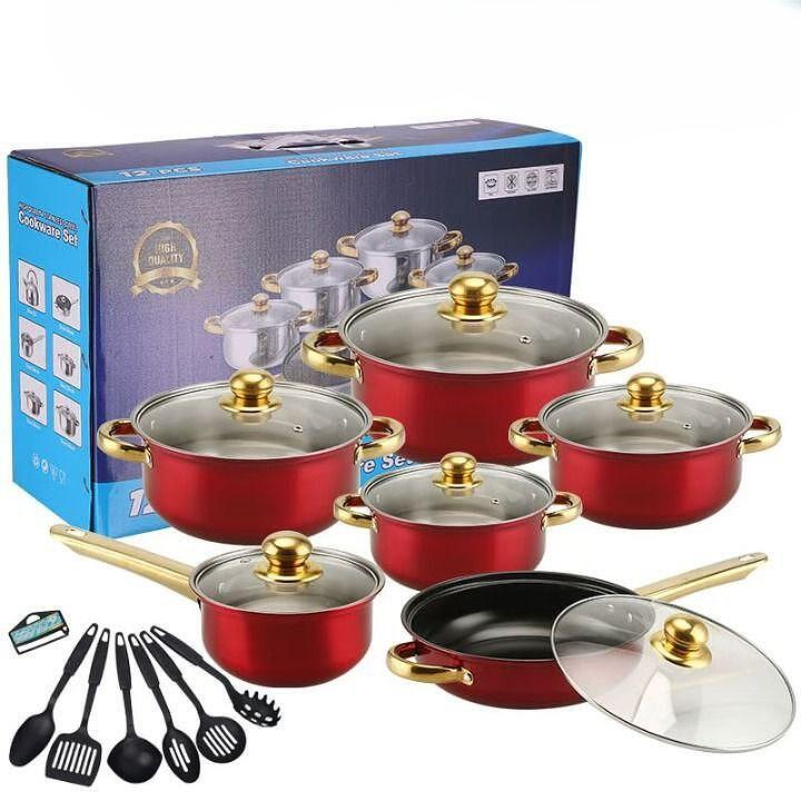 RAF GoldLine Луксозен Сет Тенджери,Тигани и Прибори 18 Части - снимка 3