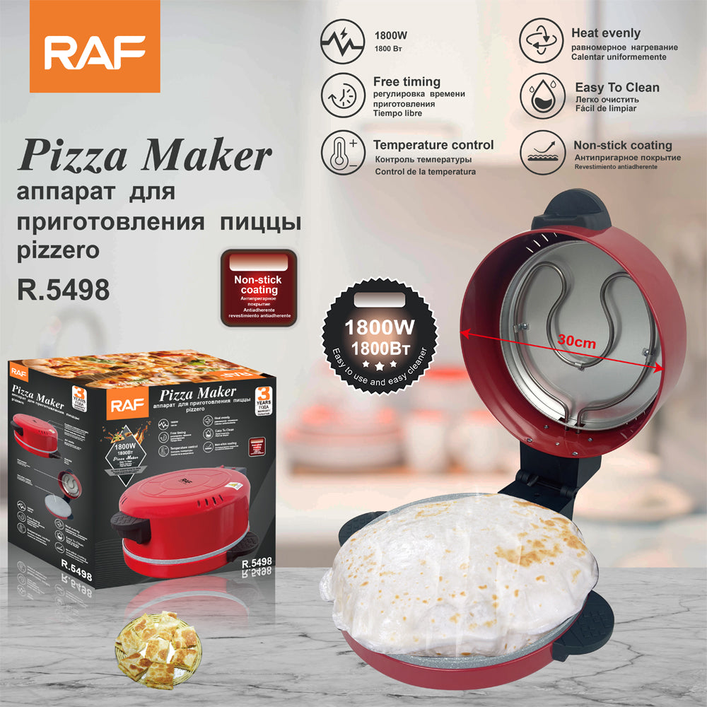 🍕 RAF PizzaNapoli™ DualBake Pro – Електрическа пещ за пица 1800W • Двойно нагряване •Каменна Плоча