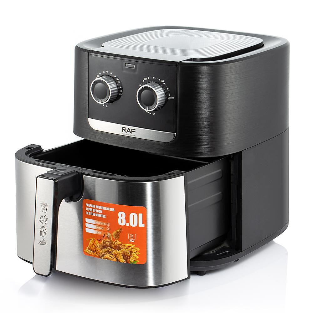 Airfryer RAF Diamond SilverPlus , 8 Литра,1700 W, Без Мазнина Подарък Книжка с Рецепти от Eltromax com