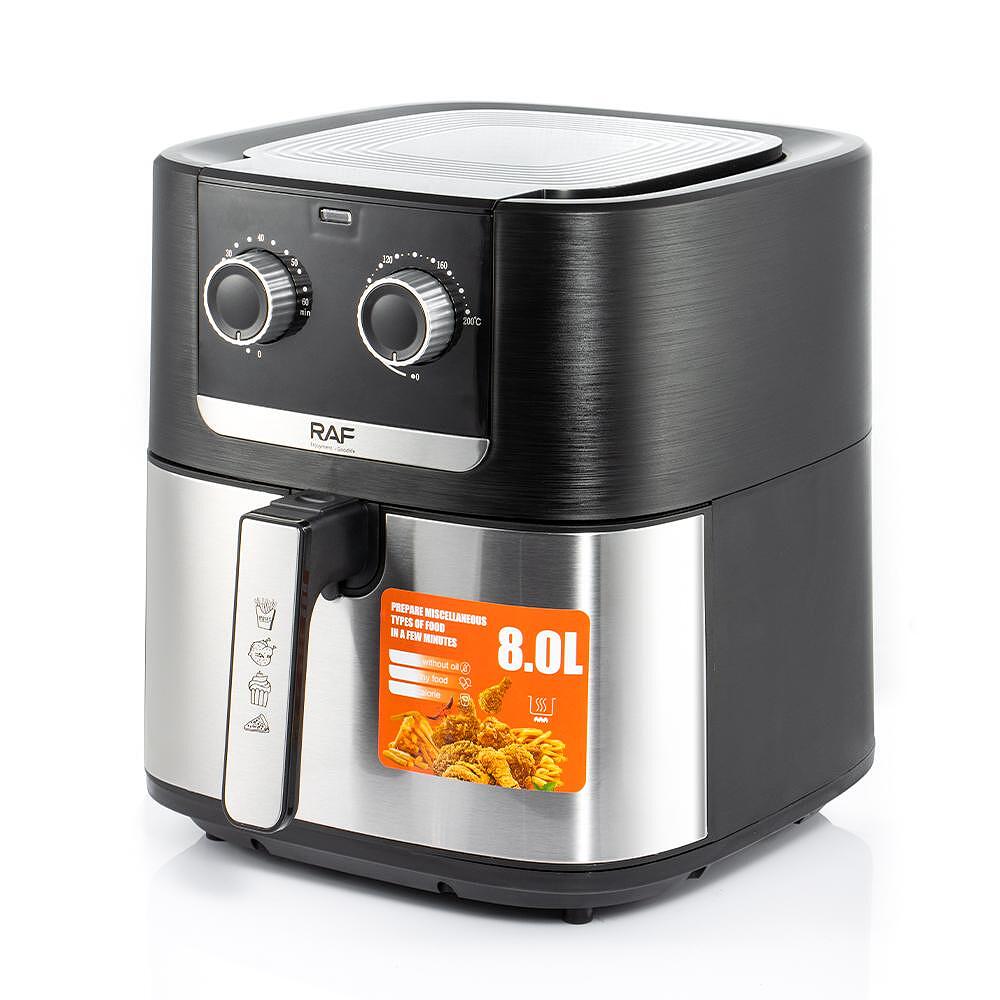 Airfryer RAF Diamond SilverPlus , 8 Литра,1700 W, Без Мазнина Подарък Книжка с Рецепти от Eltromax com - снимка 5