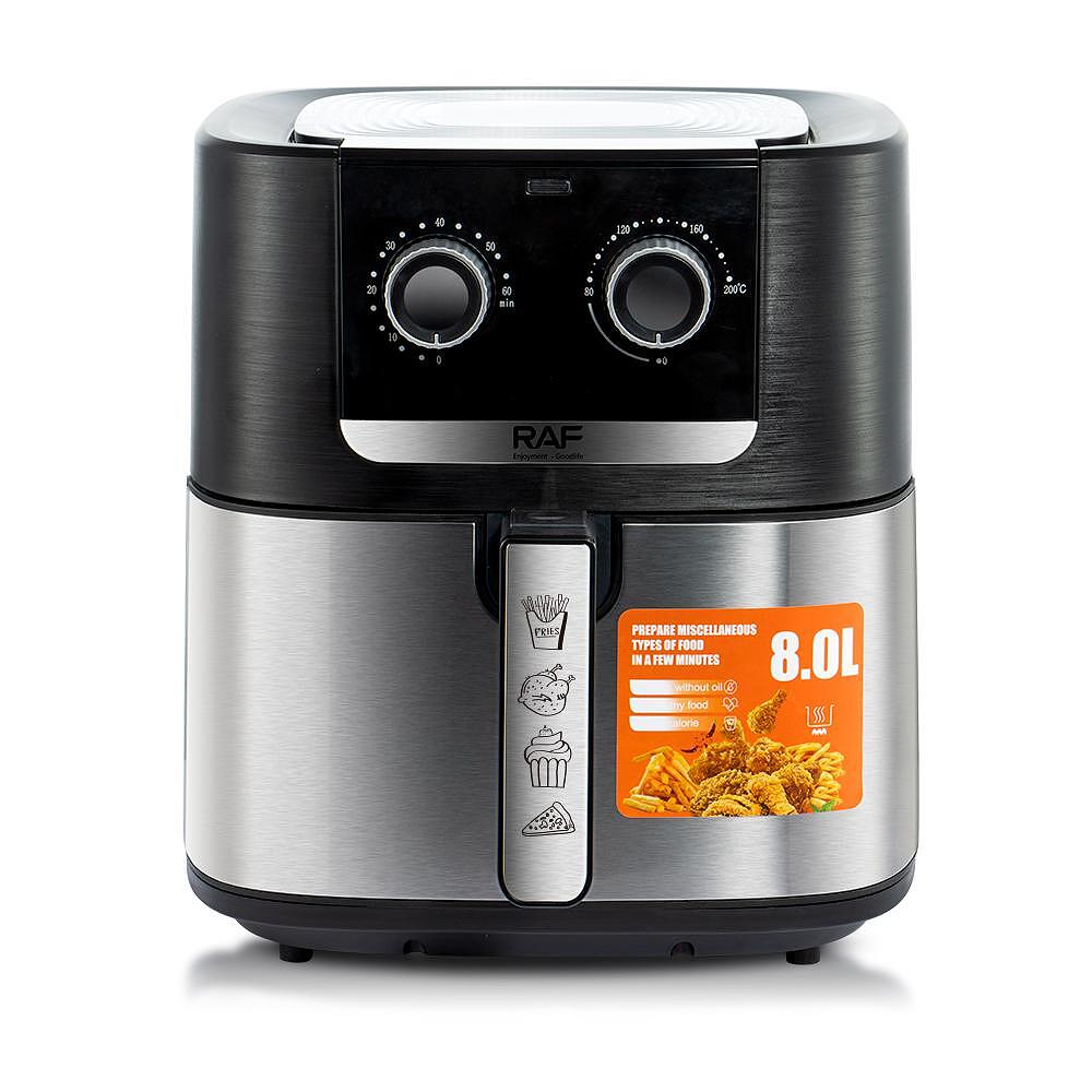 Airfryer RAF Diamond SilverPlus , 8 Литра,1700 W, Без Мазнина Подарък Книжка с Рецепти от Eltromax com - снимка 6