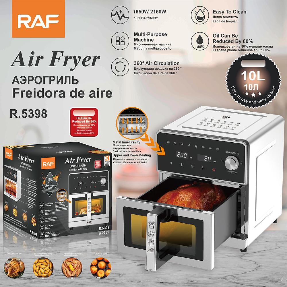 Airfryer RAF DualCrisp, 10 Литра, 2200W, Без Мазнина, С Горен и Долен Реотан Подарък Книжка с Рецепти