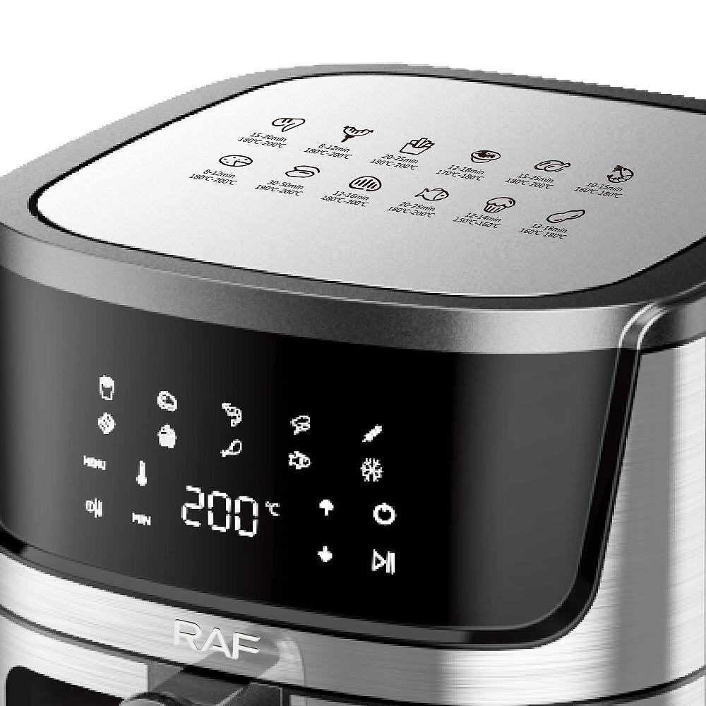 Airfryer RAF DualCrisp, 9 Литра, 2000W, Без Мазнина, С Горен и Долен Реотан + Подарък Книжка с Рецепти
