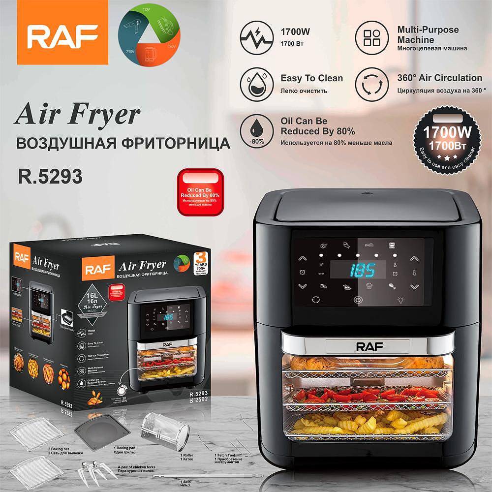 Фурна Airfryer RAF Family First , 16 Литра,1700 W, Без Мазнина Подарък Книжка с Рецепти от Eltromax com - снимка 3