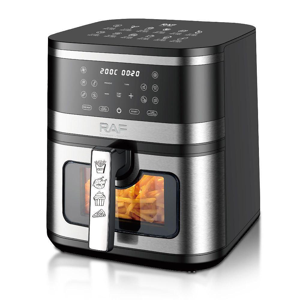 Airfryer RAF Maximus DualCrisp, 8 Литра, 2200W, Без Мазнина, С Горен и Долен Реотан Подарък Книжка с Рецепти - снимка 5