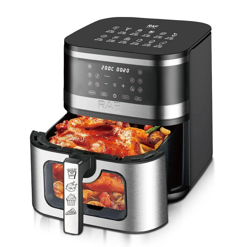 Airfryer RAF Maximus DualCrisp, 8 Литра, 2200W, Без Мазнина, С Горен и Долен Реотан Подарък Книжка с Рецепти