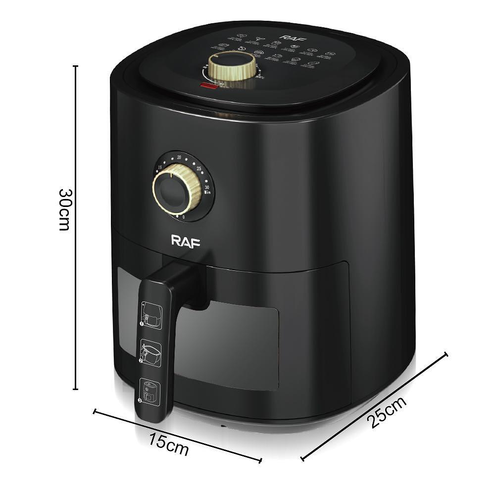 Airfryer RAF AeroMAX ELITE PLUS , 6 Литра,1500 W, Без Мазнина Подарък Книжка с Рецепти от Eltromax com - снимка 5