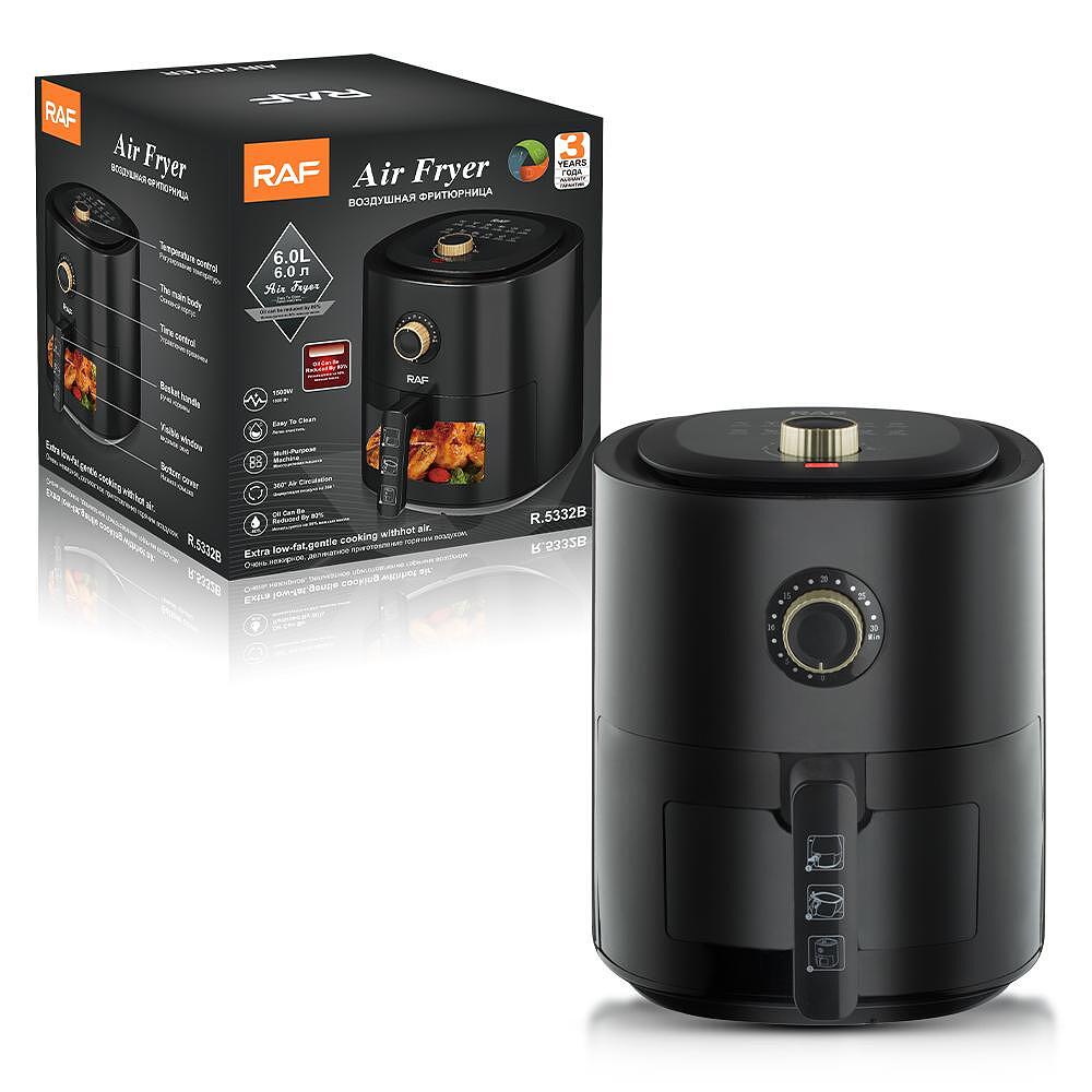 Airfryer RAF AeroMAX ELITE PLUS , 6 Литра,1500 W, Без Мазнина + Подарък Книжка с Рецепти от Eltromax.com