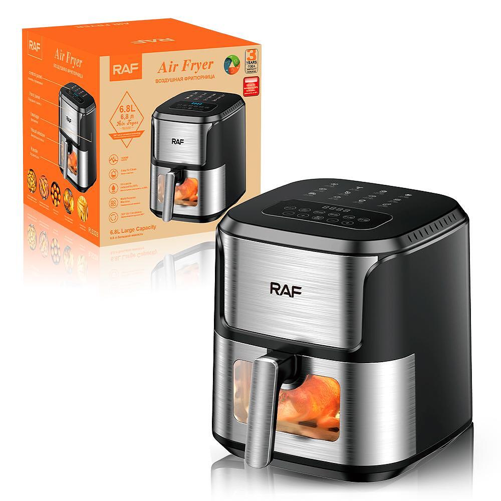 Airfryer RAF Diamond AeroMAX , 6 8 Литра,1600 W, Без Мазнина Подарък Книжка с Рецепти от Eltromax com - снимка 2