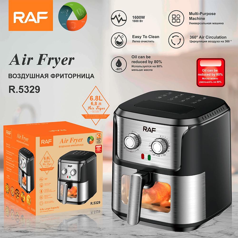 Airfryer RAF Diamond AeroMAX Mechanical , 6 8 Литра,1600 W Механичен, Без Мазнина Подарък Книжка с Рецепти от - снимка 3