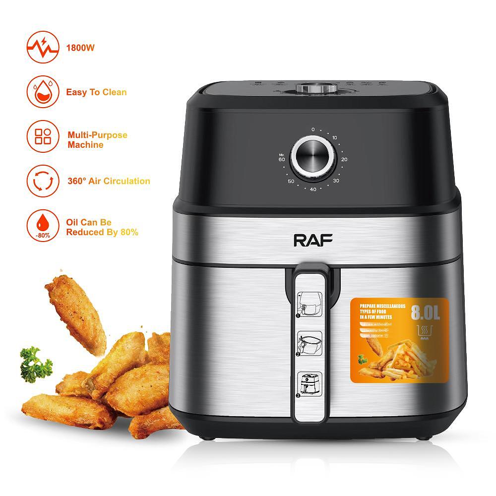 Airfryer RAF Diamond AeroMAX , 6 5 Литра,1800 W, Без Мазнина Подарък Книжка с Рецепти от Eltromax com - снимка 3