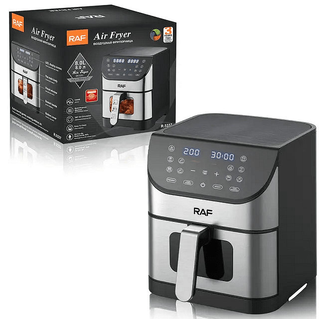 Airfryer RAF Diamond LuXmAX , 8 0 Литра,1500 W, Без Мазнина Подарък Книжка с Рецепти от Eltromax com