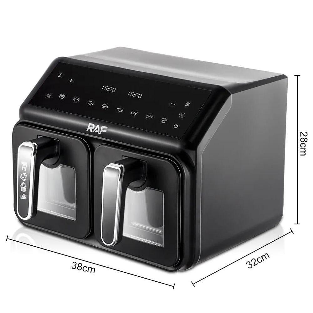 Airfryer RAF Diamond DuoCrisp Двойна Кошница, 9 0 Литра,2200 W, Без Мазнина Подарък Книжка с Рецепти от Eltromax c - снимка 7