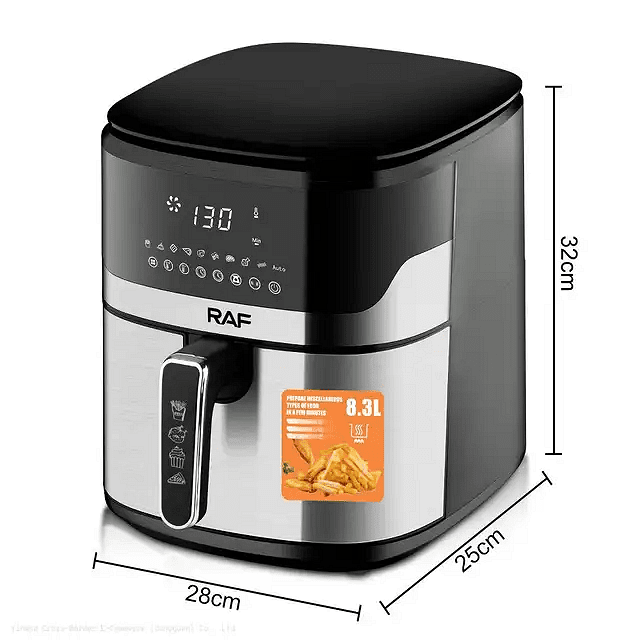 Airfryer RAF Ultimate Diamond LuX MAX , 8 3 Литра,1600 W, Без Мазнина Подарък Книжка с Рецепти от Eltromax com - снимка 3