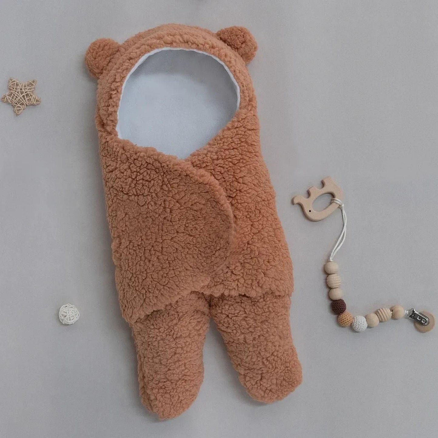 Детско Одеяло с Ръкави Под Формата на Мече Baby Ted TM, 100 органичен памук 0-6 м - снимка 2