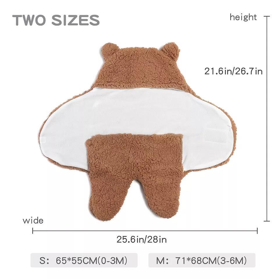 Детско Одеяло с Ръкави Под Формата на Мече Baby Ted TM, 100 органичен памук 0-6 м - снимка 4