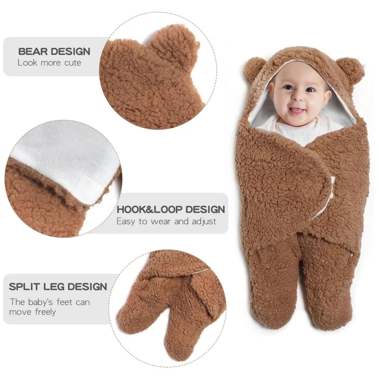 Детско Одеяло с Ръкави Под Формата на Мече Baby Ted TM, 100 органичен памук 0-6 м - снимка 3