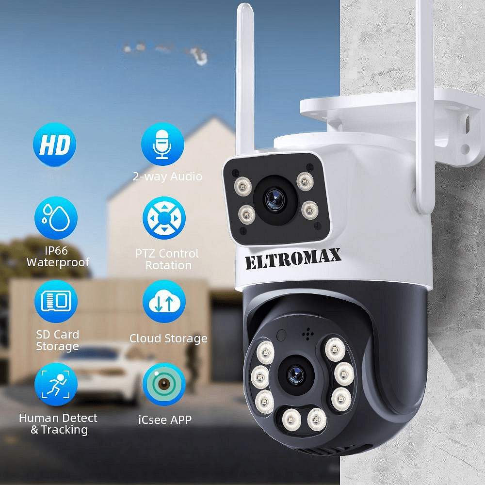 Двойна 360 Градуса ICSEE Wi-Fi Камера ToBy Eltromax с 10 мегапиксела и AI функция - снимка 4