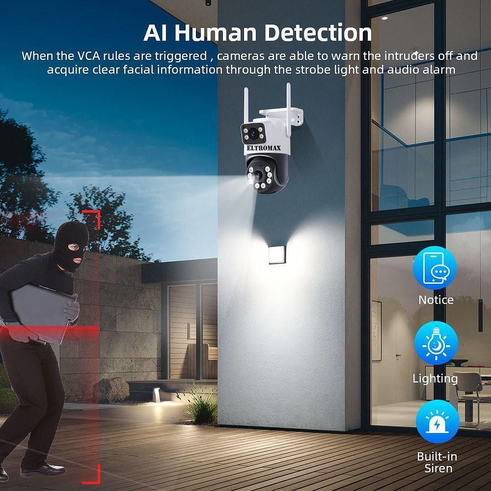 Двойна 360 Градуса ICSEE Wi-Fi Камера ToBy Eltromax с 10 мегапиксела и AI функция - снимка 8