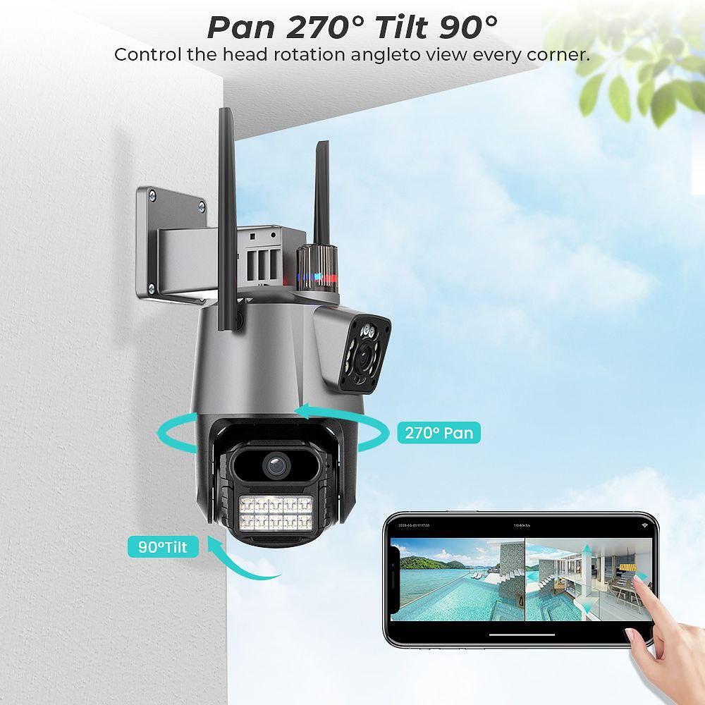 Двойна 360 Градуса ICSEE Wi-Fi Камера ROBI Eltromax с 10 мегапиксела и AI функция - снимка 6