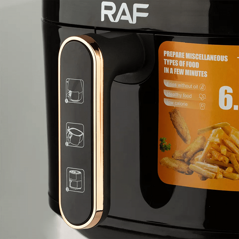 Airfryer RAF DELUXE PRO , 6 Литра,1500 W, Без Мазнина Подарък Книжка с Рецепти от Eltromax com - снимка 3
