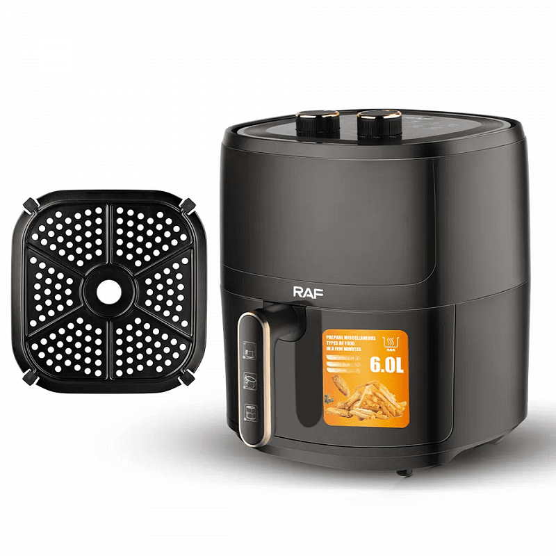 Airfryer RAF DELUXE PRO , 6 Литра,1500 W, Без Мазнина Подарък Книжка с Рецепти от Eltromax com - снимка 5