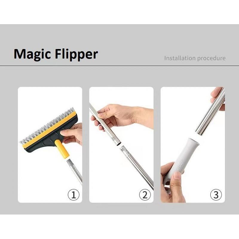 MAGIC FLIPPER - ЧЕТКА ЗА ПОЧИСТВАНЕ НА ВСЯКАКВИ ПОВЪРХНОСТИ С ЕРГОНОМИЧНА ДРЪЖКА И ПОДВИЖНА НА 180 ГЛАВА - снимка 7