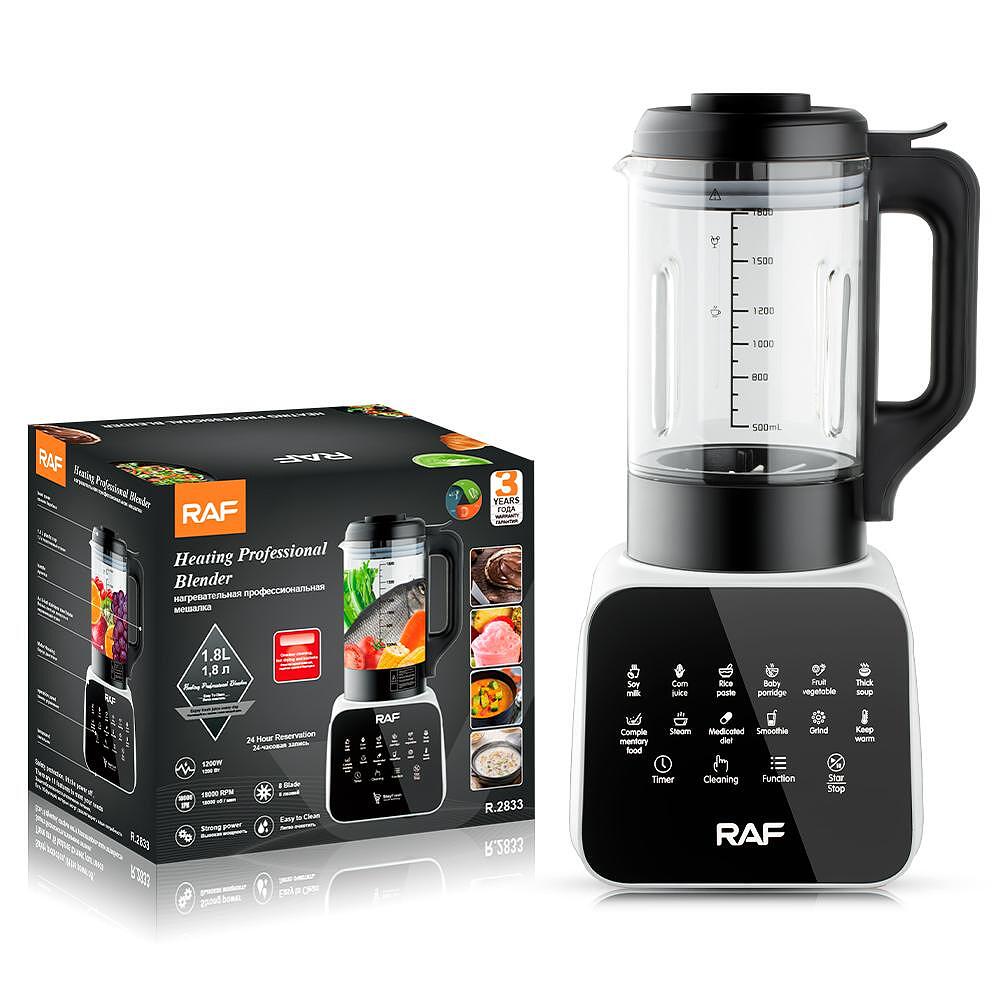 RAF ChefBlender Vortex 6 в 1 блендер 1200W с подгряване и 18000 об мин Една машина, безкрайни възможности 9 интели - снимка 2