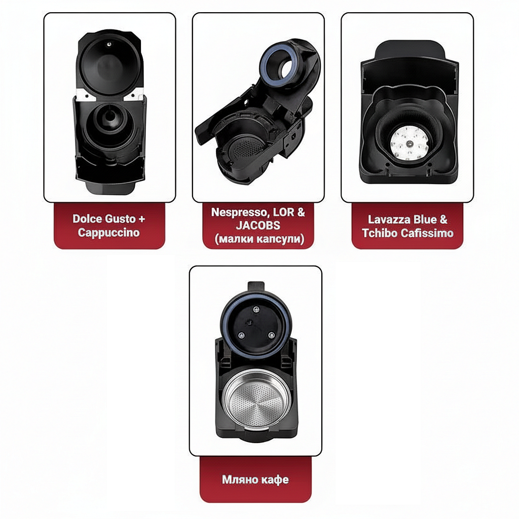RAF CoffeeFusion 8-в-1 Кафемашина за капсули Dolce Gusto, Nespresso, Lavazza Мляно кафе всичко от което имаш Нужда - снимка 2