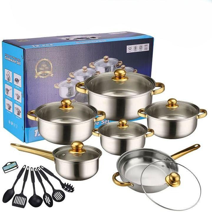 RAF GoldLine Луксозен Сет Тенджери,Тигани и Прибори 18 Части - снимка 2