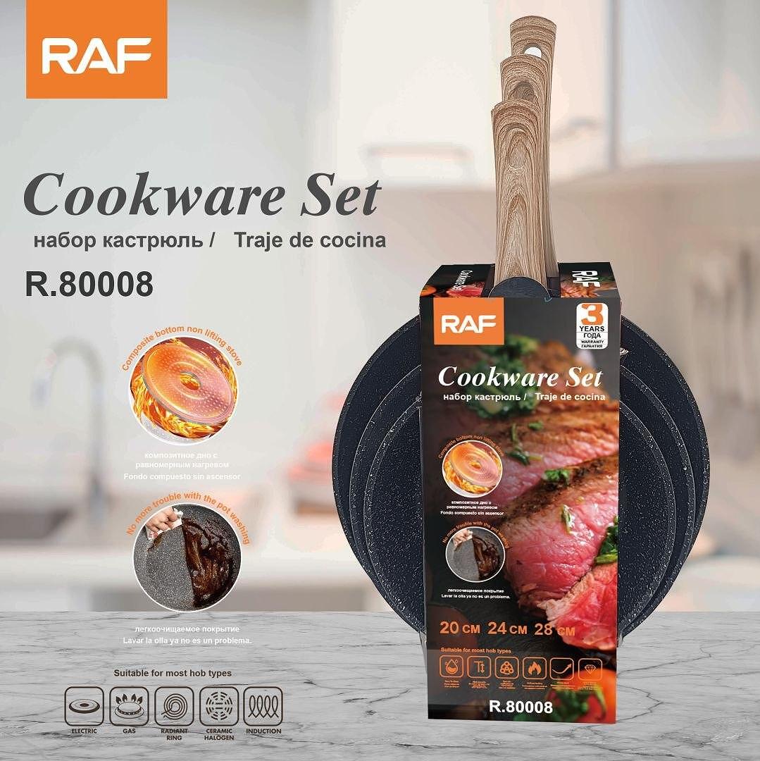 RAF StoneChef Pro Комплект 3 тигана с Гранитно покритие 20 24 28 см Професионално готвене Без Залепване - снимка 2